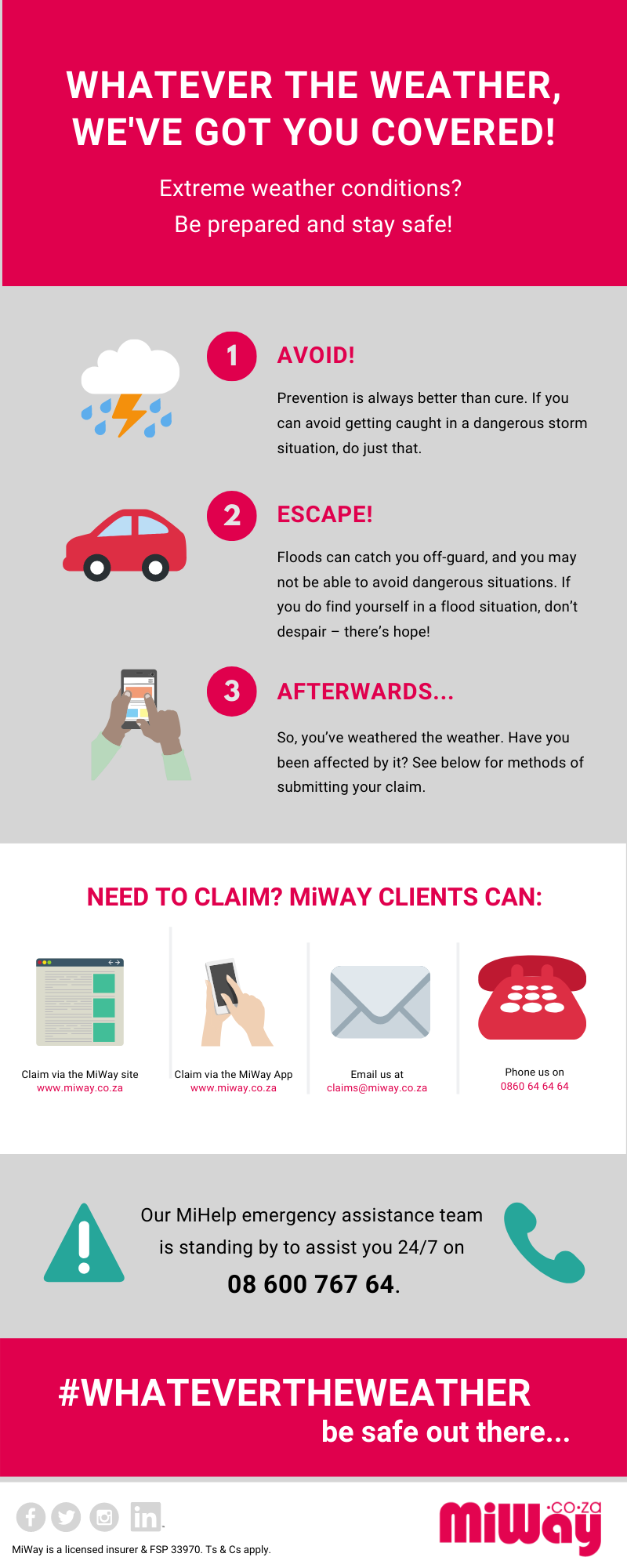 Extreme weather conditions? MiWay helps you to be prepared and stay safe!